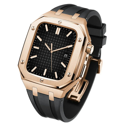 AP9009 Silikonarmband 316L Edelstahl Gehäuse Nachrüstkit für Apple Watch