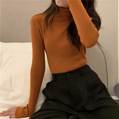 Rippstrick-Turtleneck für Damen