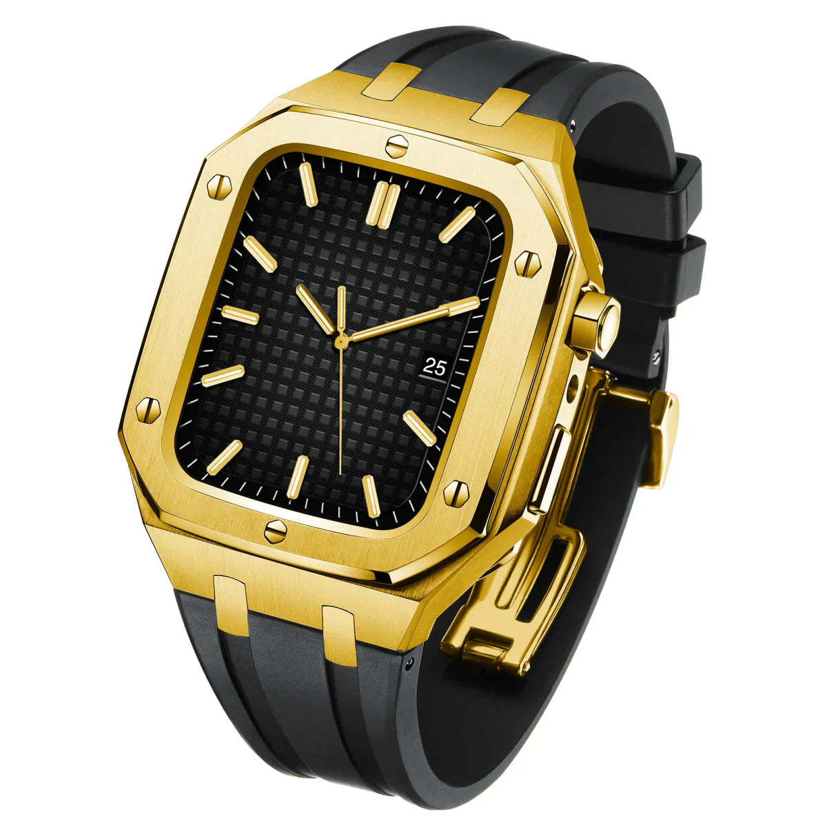 AP9009 Silikonarmband 316L Edelstahl Gehäuse Nachrüstkit für Apple Watch