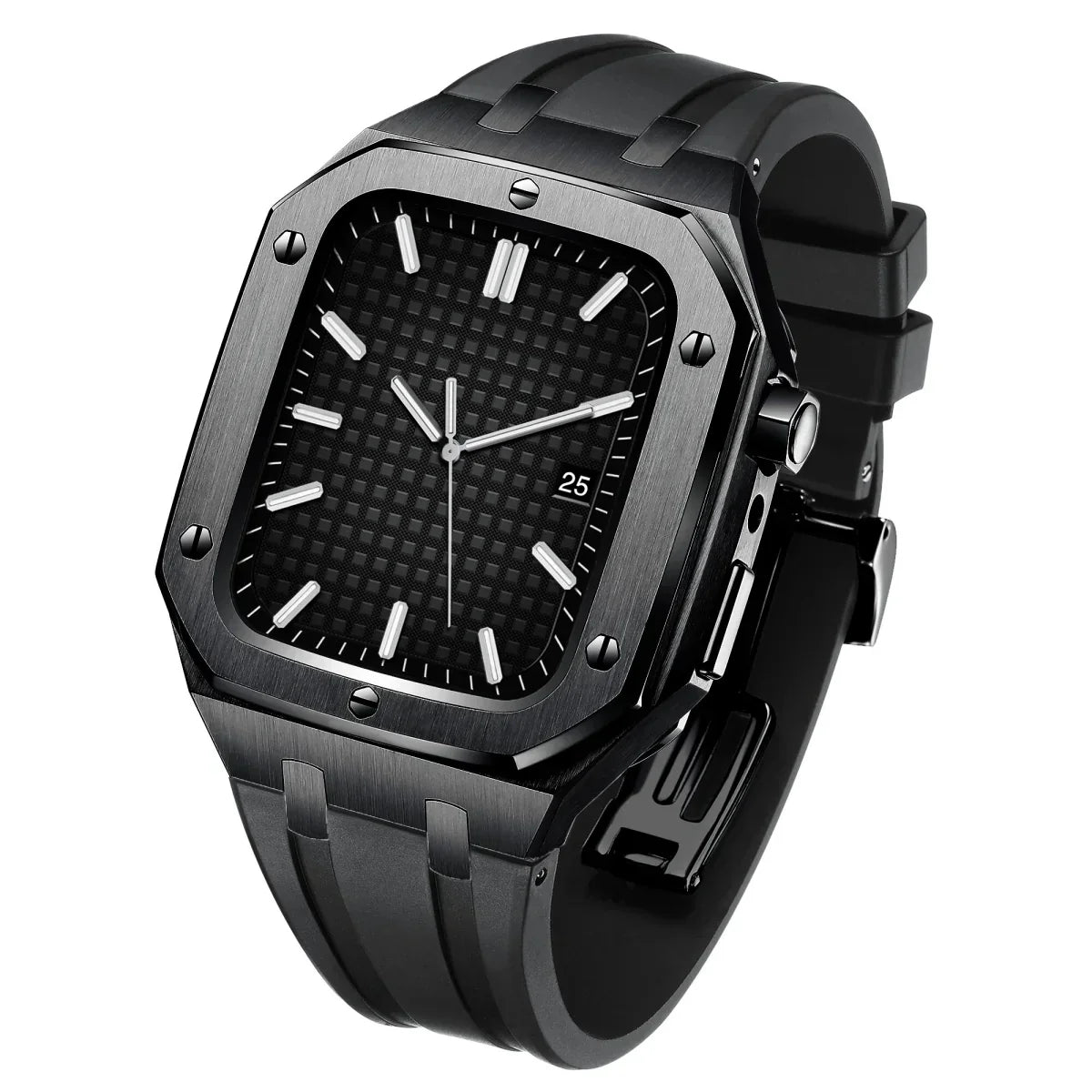 AP9009 Silikonarmband 316L Edelstahl Gehäuse Nachrüstkit für Apple Watch