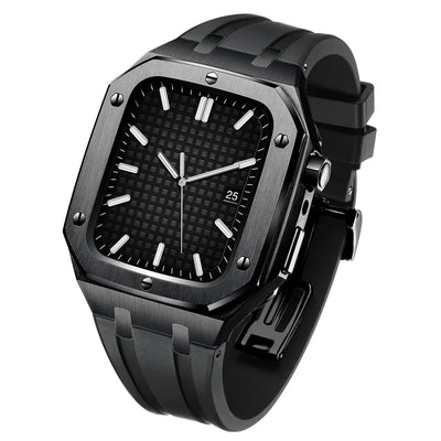 AP9009 Silikonarmband 316L Edelstahl Gehäuse Nachrüstkit für Apple Watch