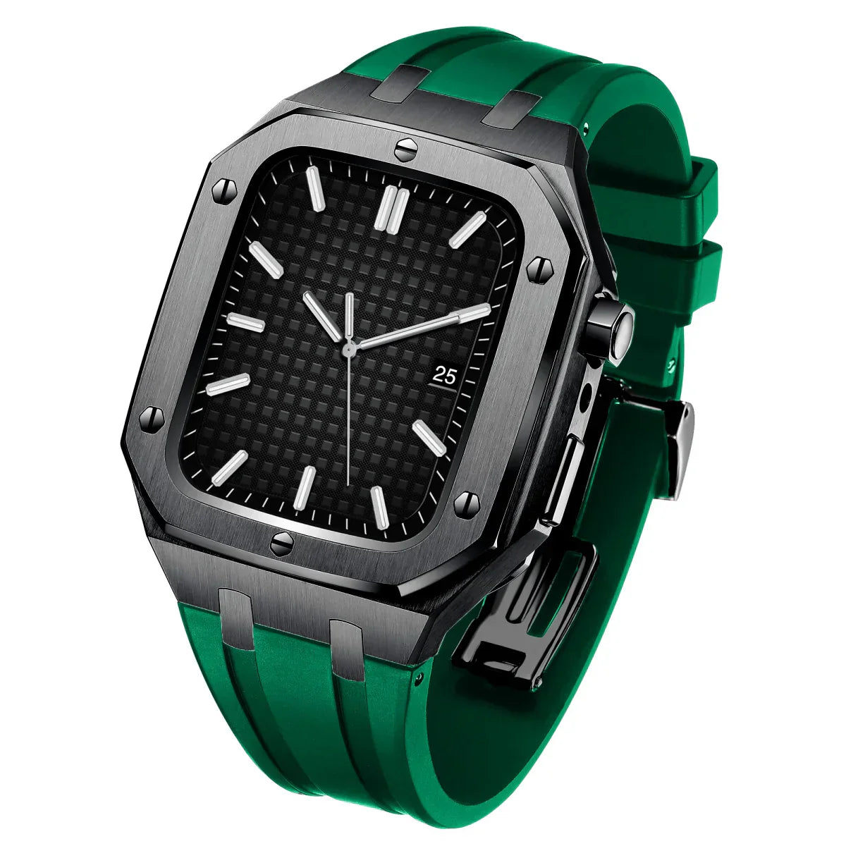AP9009 Silikonarmband 316L Edelstahl Gehäuse Nachrüstkit für Apple Watch