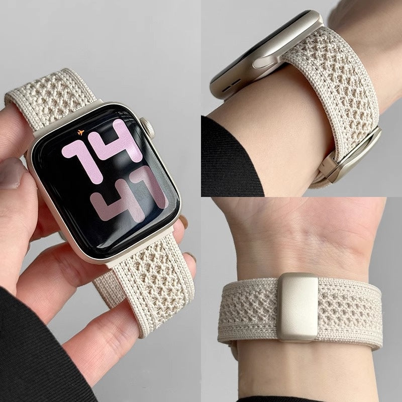 Geflochtenes Mesh-Nylon-Armband mit Magnetverschluss für die Apple Watch