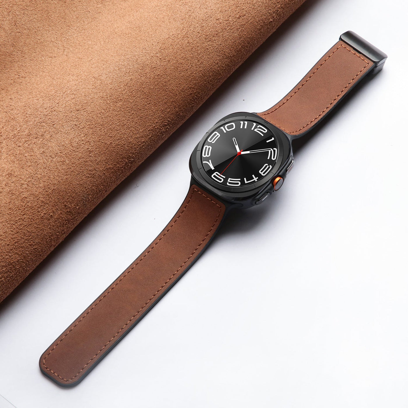 Silikon-Magnet-Lederarmband für Samsung Watch Ultra