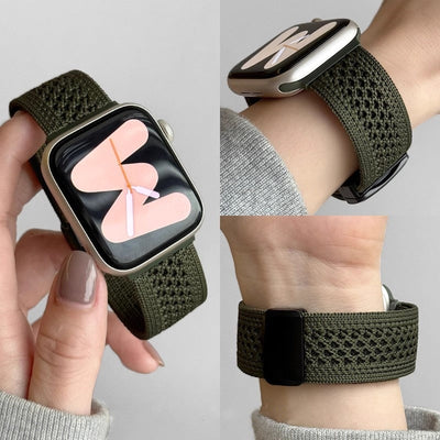 Geflochtenes Mesh-Nylon-Armband mit Magnetverschluss für die Apple Watch
