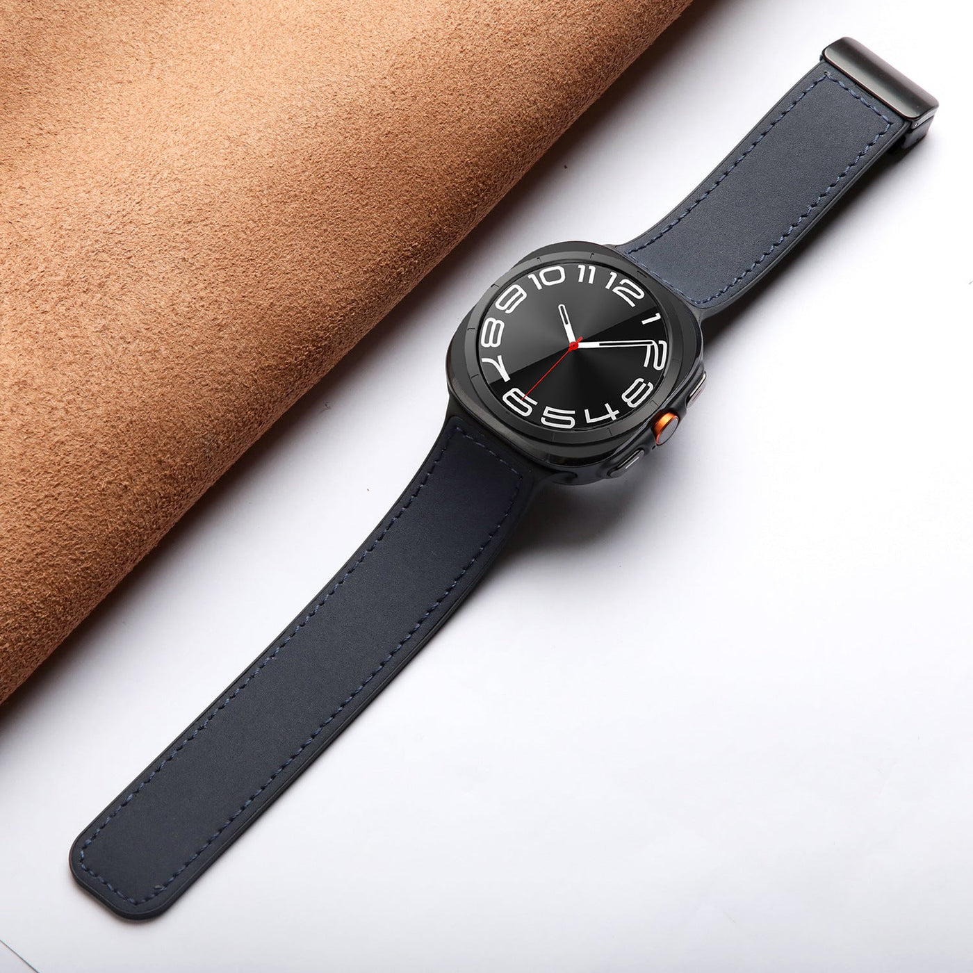 Silikon-Magnet-Lederarmband für Samsung Watch Ultra
