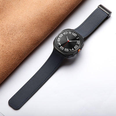 Silikon-Magnet-Lederarmband für Samsung Watch Ultra