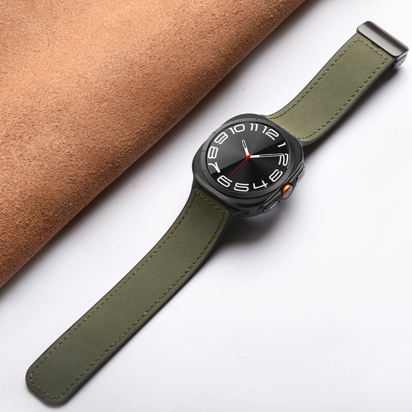 Silikon-Magnet-Lederarmband für Samsung Watch Ultra