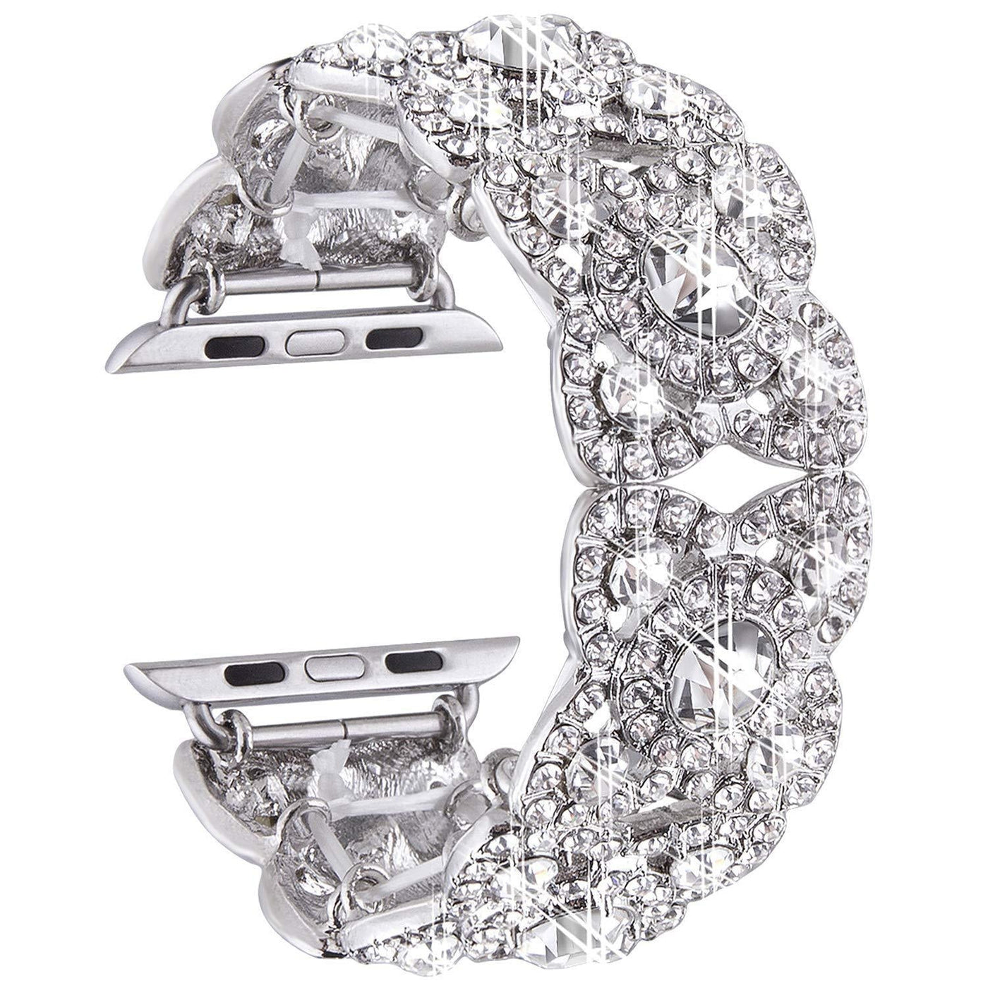 Blumen-Metall-Diamant-Armband für die Apple Watch