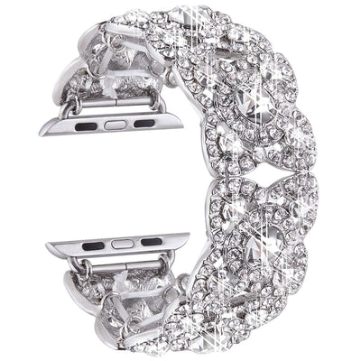Blumen-Metall-Diamant-Armband für die Apple Watch