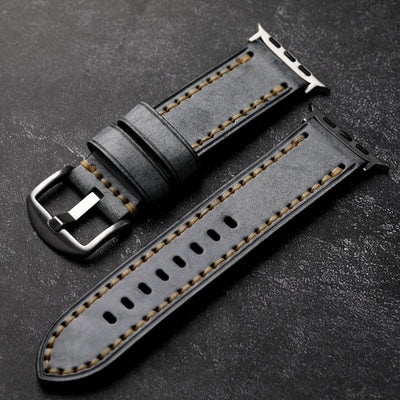 Einfaches handgefertigtes Lederarmband für die Apple Watch