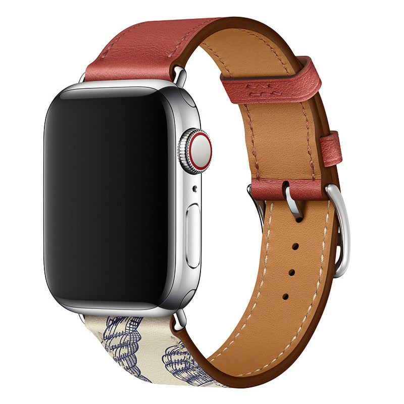 Echtes Lederhandgelenkband für die Apple Watch, handgenäht