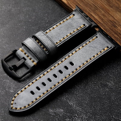Einfaches handgefertigtes Lederarmband für die Apple Watch