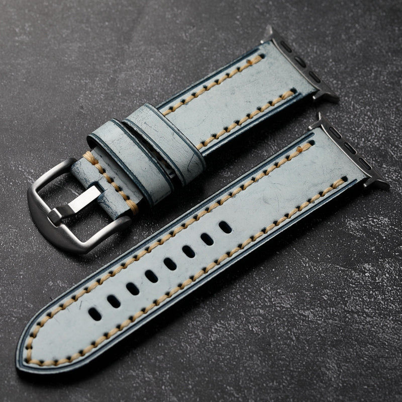 Einfaches handgefertigtes Lederarmband für die Apple Watch