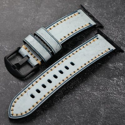 Einfaches handgefertigtes Lederarmband für die Apple Watch