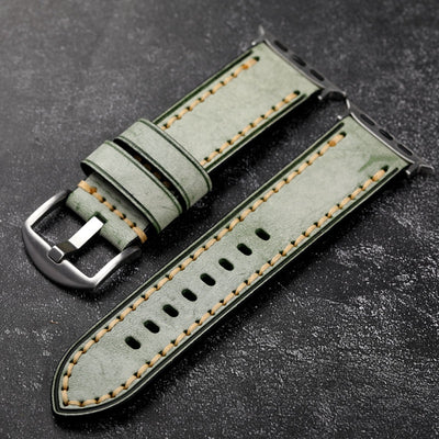 Einfaches handgefertigtes Lederarmband für die Apple Watch