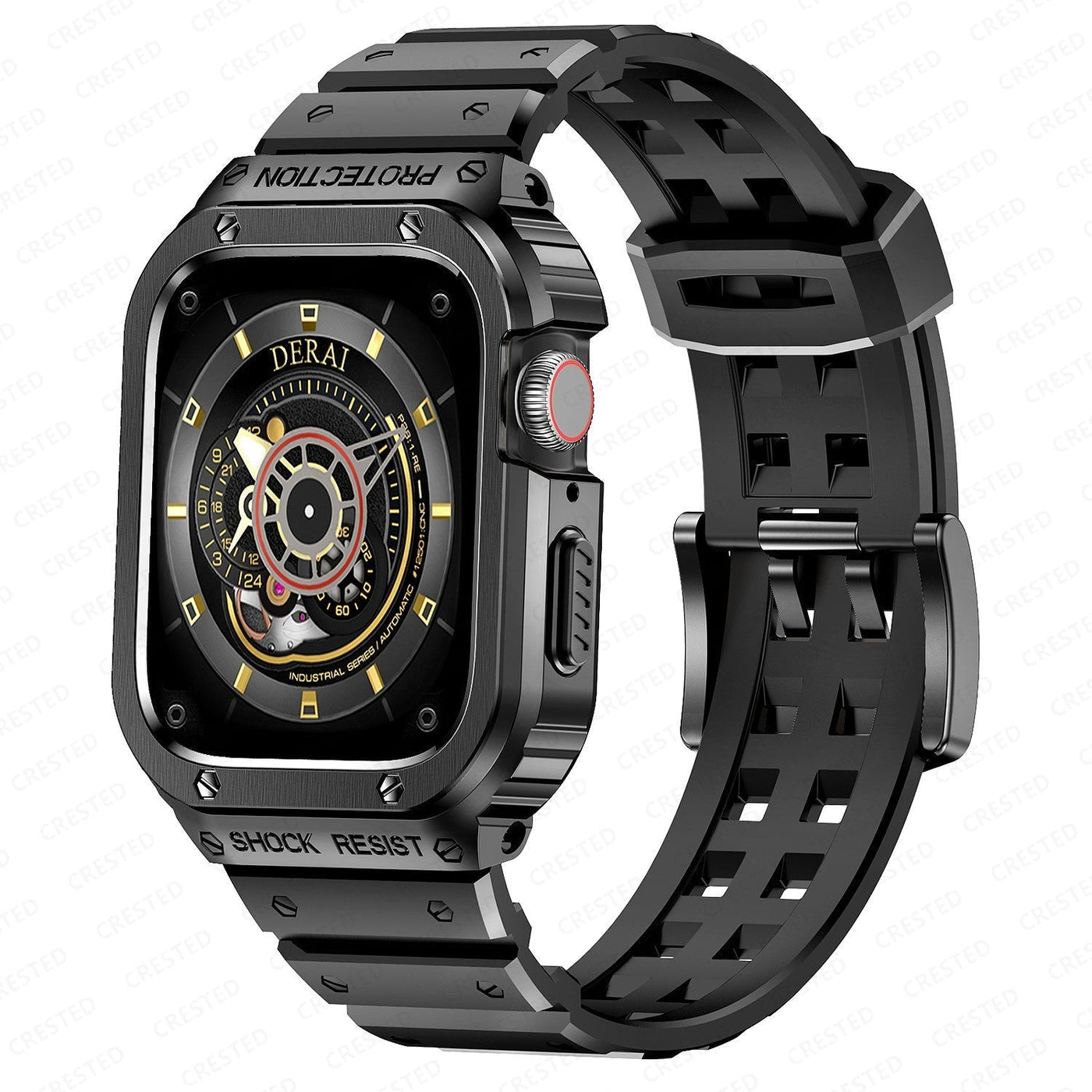 Silikonarmband mit Edelstahlgehäuse für die Apple Watch