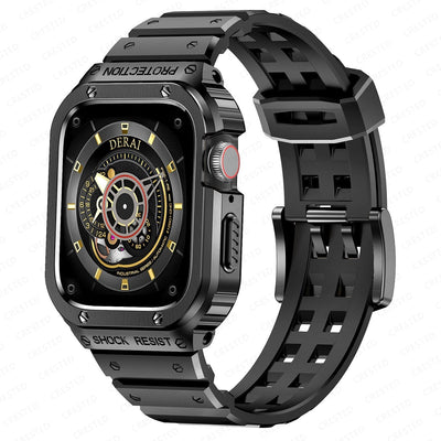 Silikonarmband mit Edelstahlgehäuse für die Apple Watch