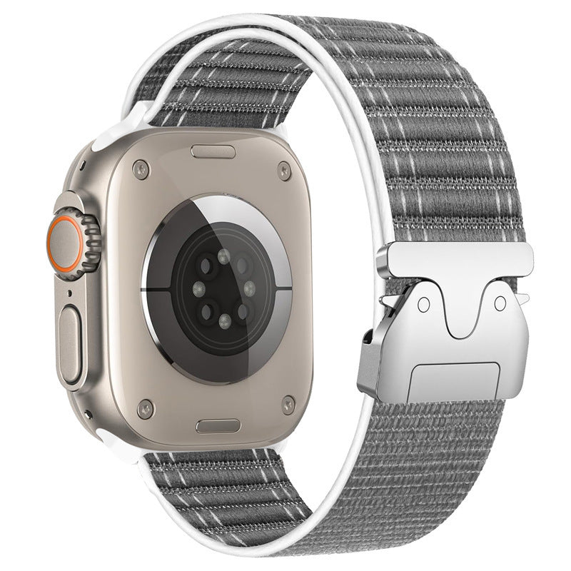 Wellenmuster Nylonarmband Fallschirmverschluss für Apple Watch