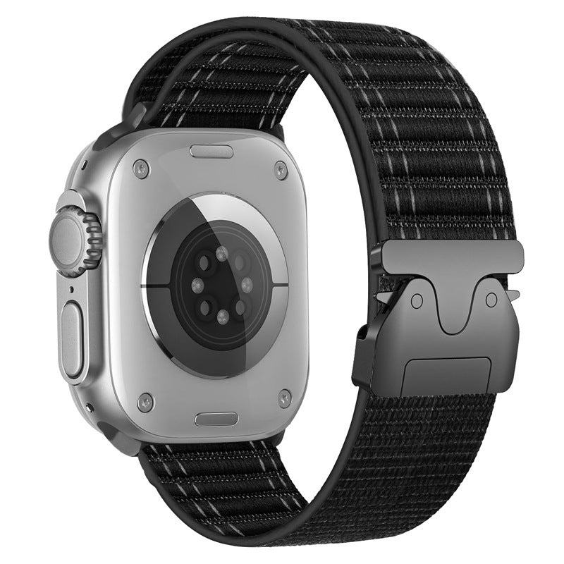 Wellenmuster Nylonarmband Fallschirmverschluss für Apple Watch