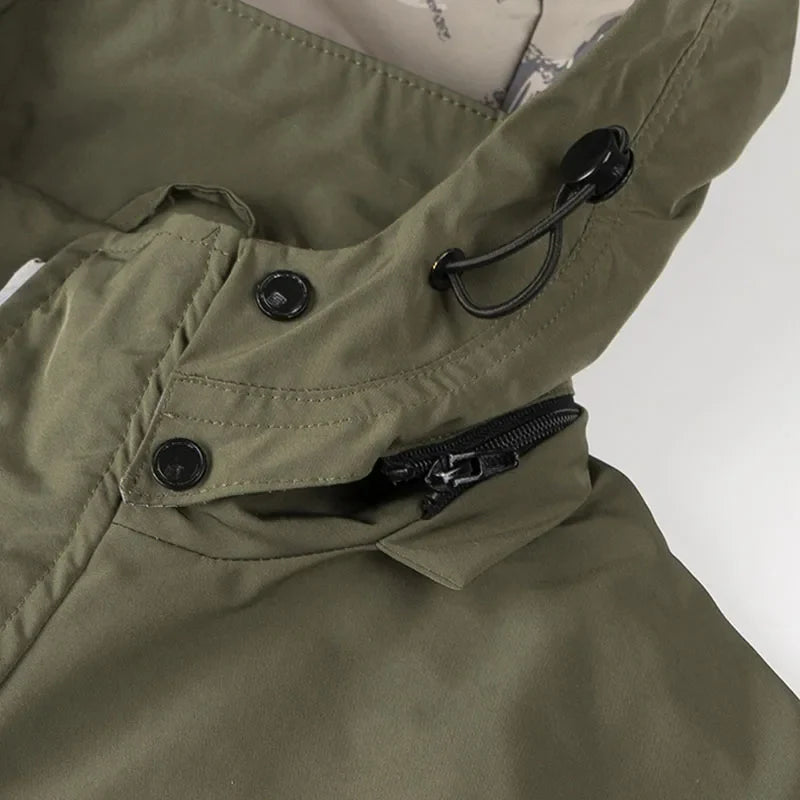Dominique – Stylische Herrenjacke für Herbst &amp; Frühling mit Abnehmbarem Kapuzen