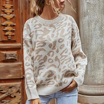 Isabella – Luxuriöser Damen-Leoparden-Strickpullover