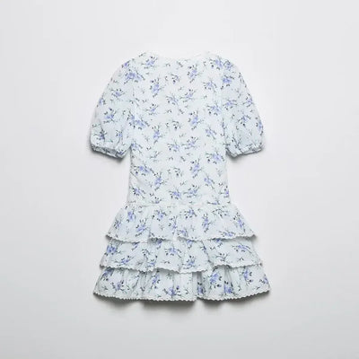 Liliana | Leichtes Minikleid mit Blumenmuster und Rüschen