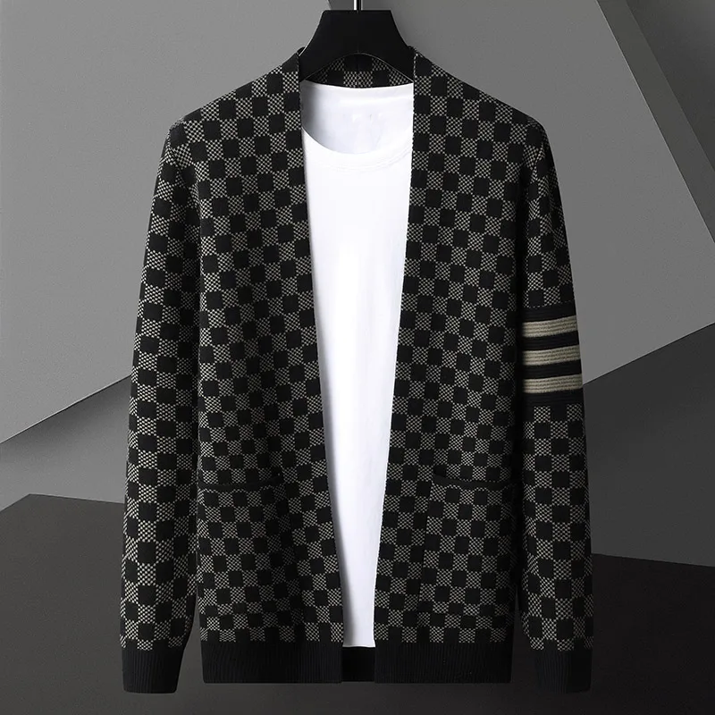 Karierter Cardigan für Herren