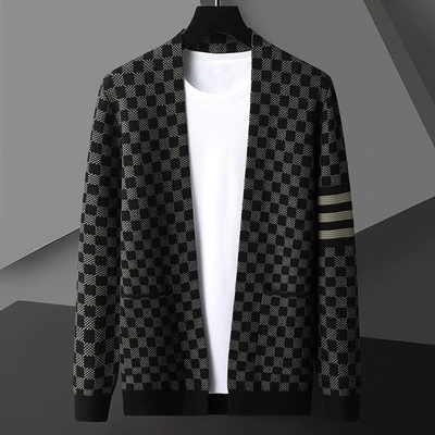 Karierter Cardigan für Herren