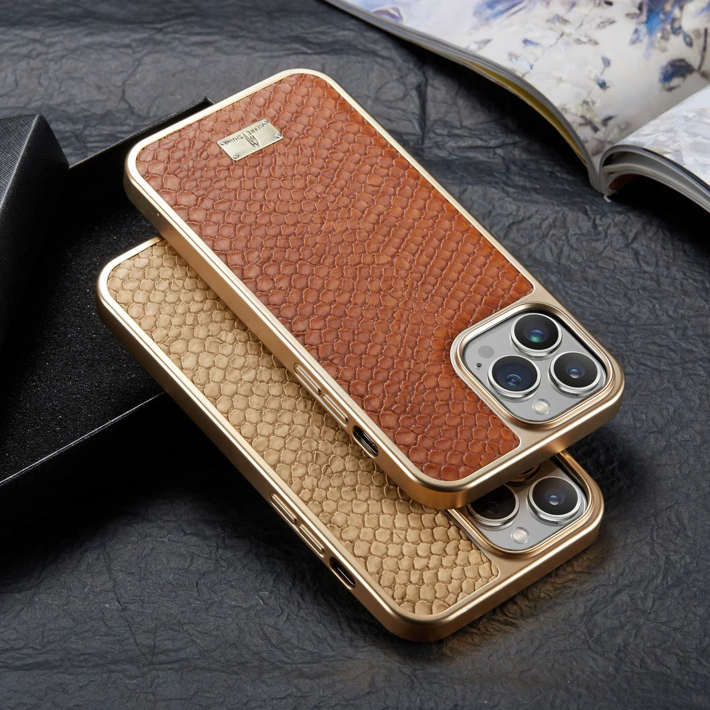 Schlangenmuster Leder Handyhülle für Iphone