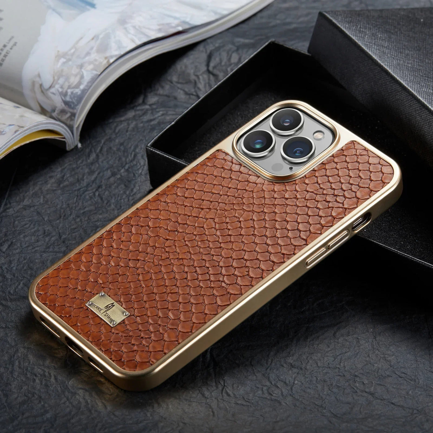 Schlangenmuster Leder Handyhülle für Iphone