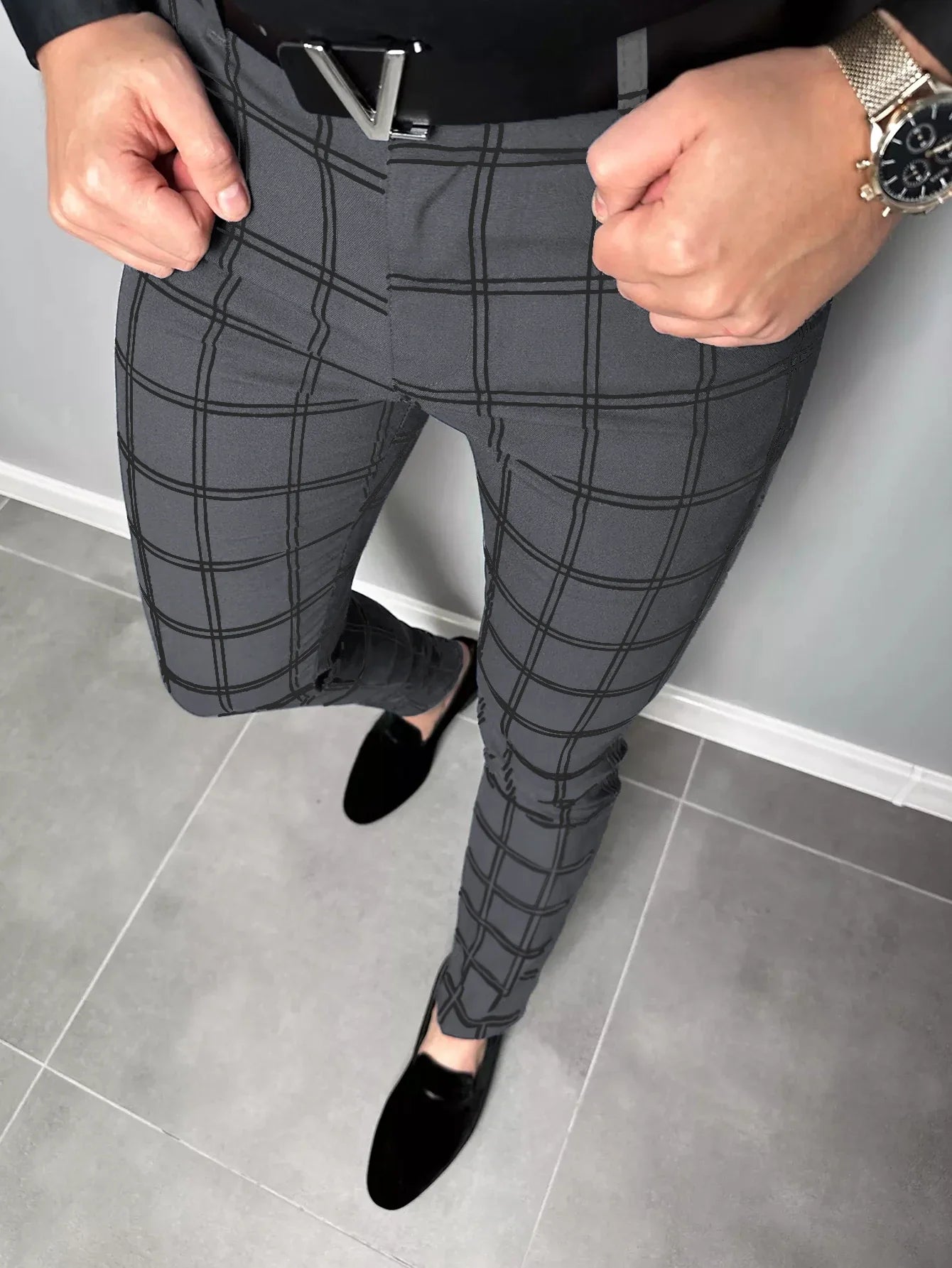 Giovanni – Kariertes Slim-Fit Herren-Hose