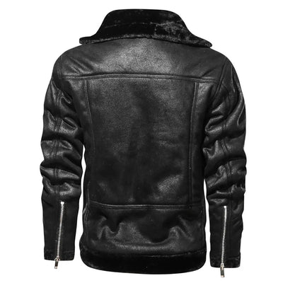Leonardo – Retro PU Herren Winter Motorradjacke