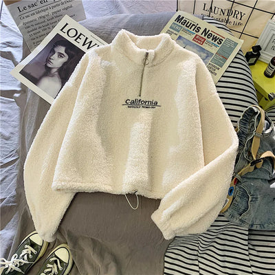 Halb-Zip-Fleece-Pullover für Damen