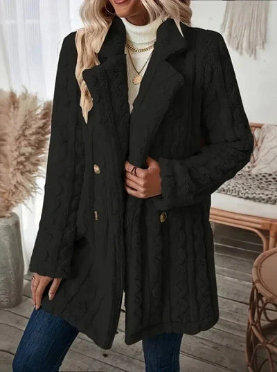 Sophia – Flauschiger Damen-Wintermantel mit Plüschkragen