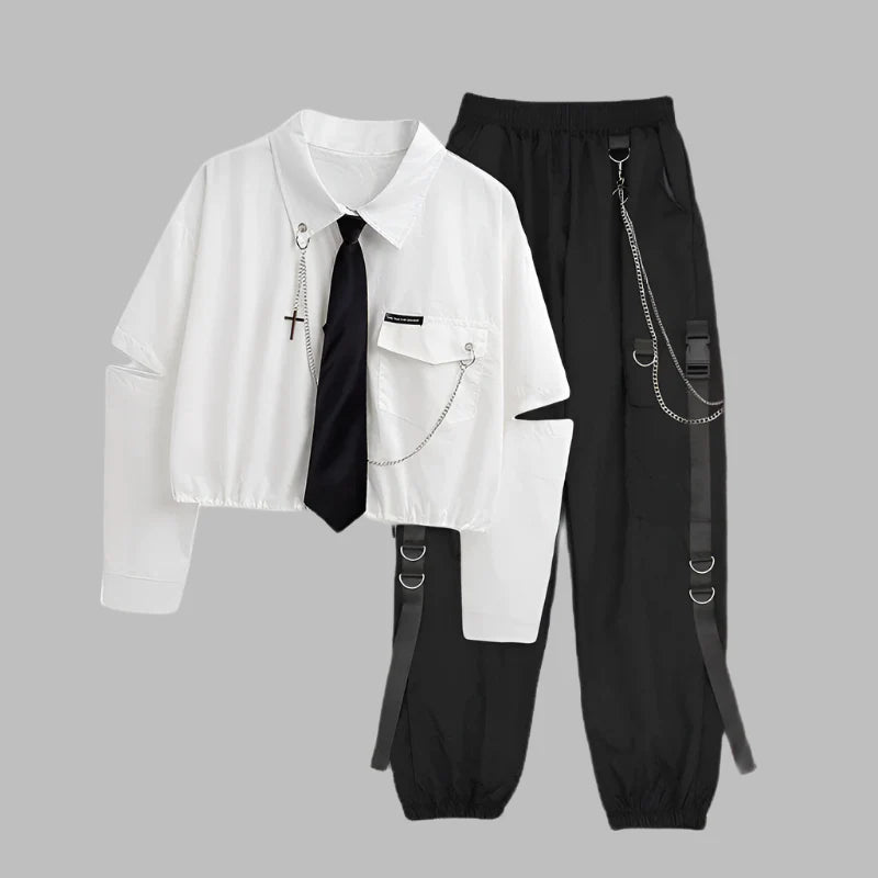 Isabella – Harajuku Gothic Punk Streetwear Set für Frauen