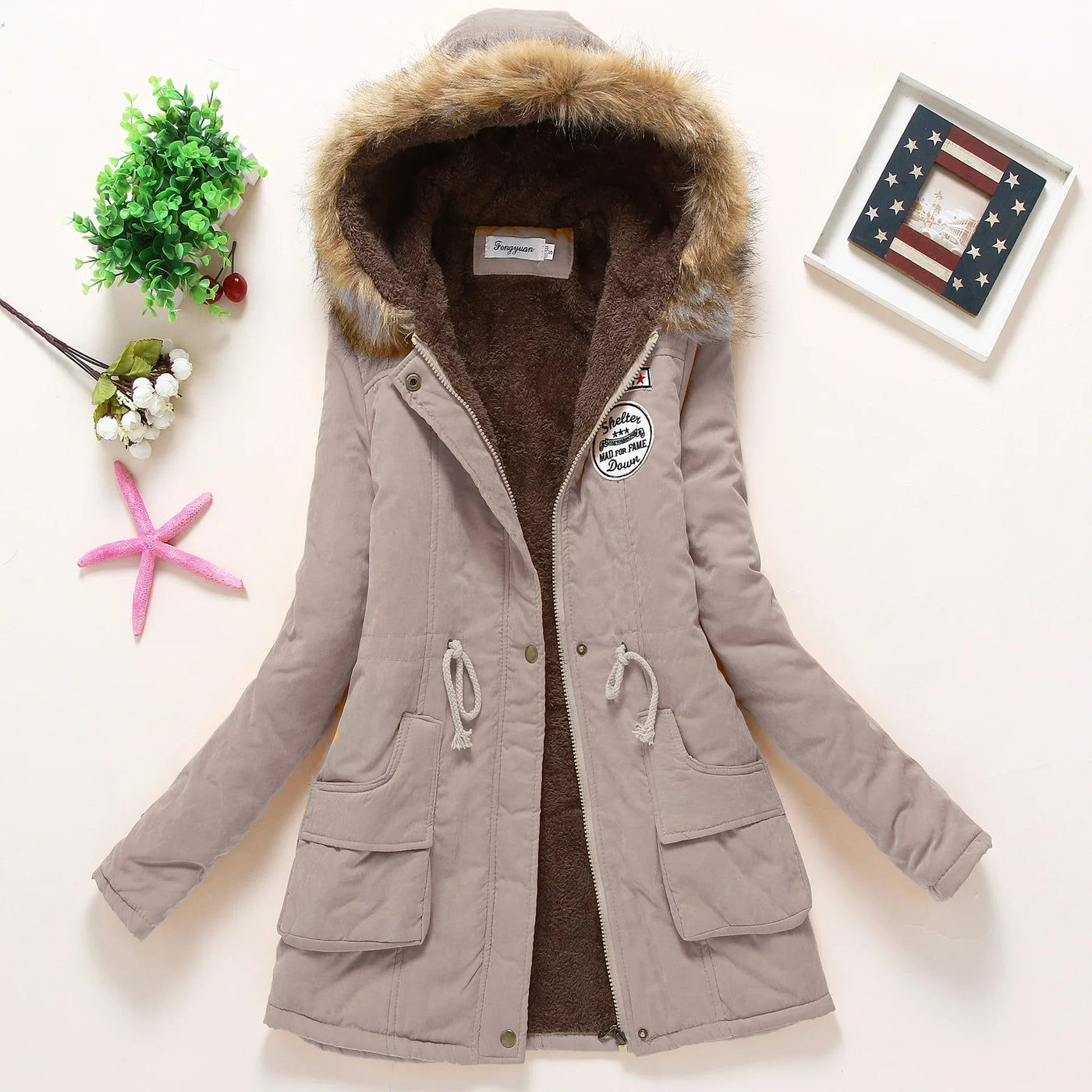 Ivy - Modische Winterjacke mit Kunstfellbesatz