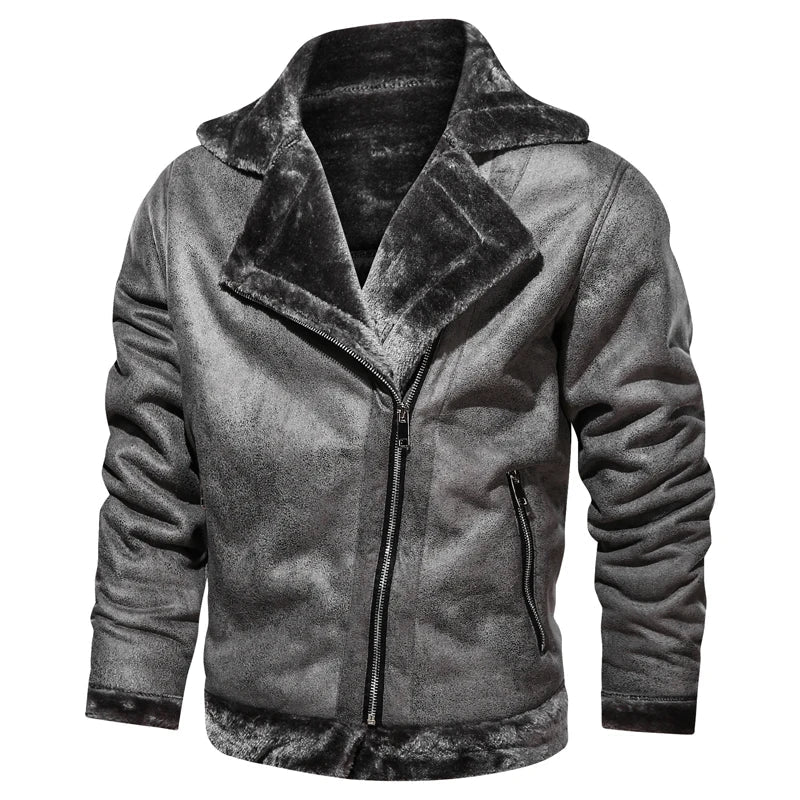 Leonardo – Retro PU Herren Winter Motorradjacke