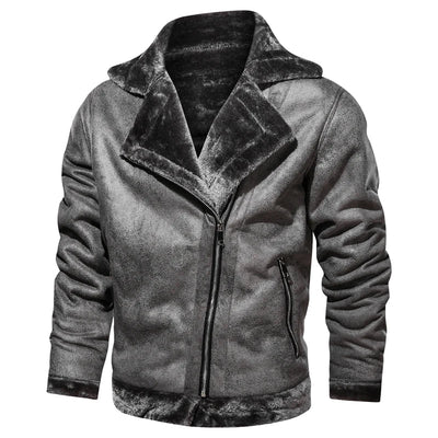 Leonardo – Retro PU Herren Winter Motorradjacke