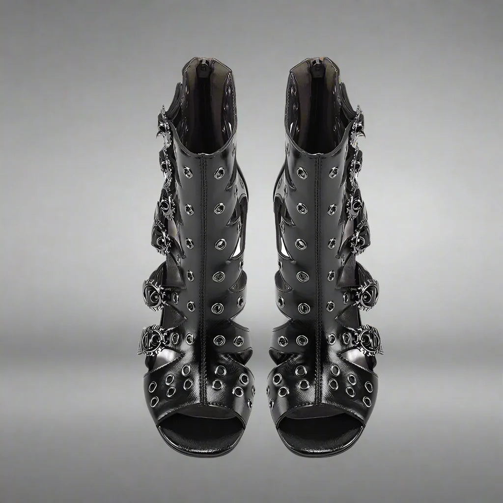 Livia – Stilvolle Open-Toe High Heel Stiefeletten für Damen