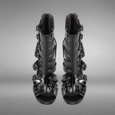 Livia – Stilvolle Open-Toe High Heel Stiefeletten für Damen