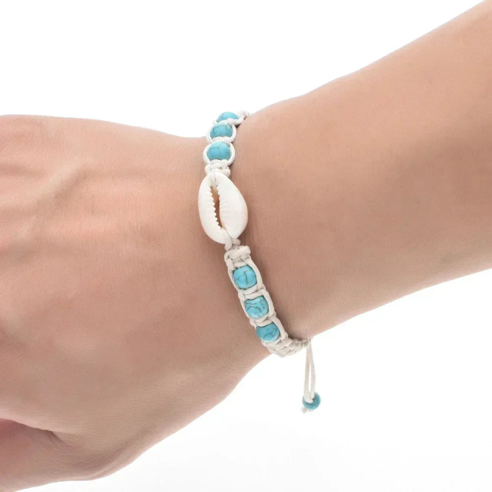 Unisex Sommer Seeigel Muschel Geflochtenes Armband