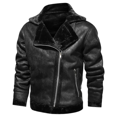Leonardo – Retro PU Herren Winter Motorradjacke