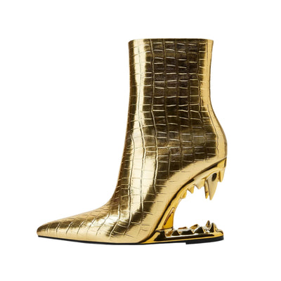 Camila – Modische Karierte Wedge-Stiefel für Damen