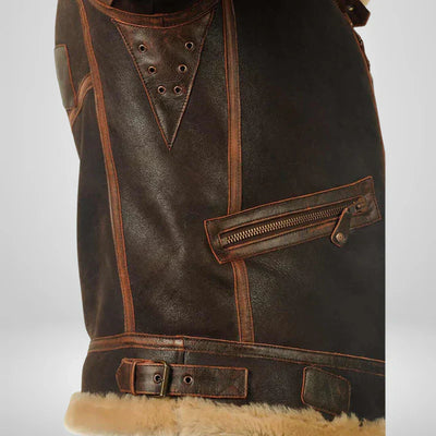 Thomas™ | Exklusive Fliegerjacke mit Fellkragen