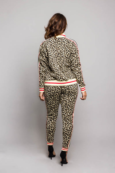 Lena – Trendiger Leopard-Print Damen Trainingsanzug