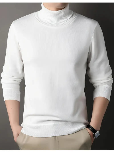 Herren-Winterpullover - Strick, Uni, Langarm, Casual, Polyester