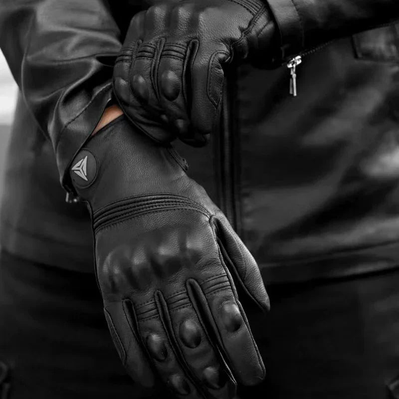 Leder Touchscreen Moto-Handschuhe Wasserdicht