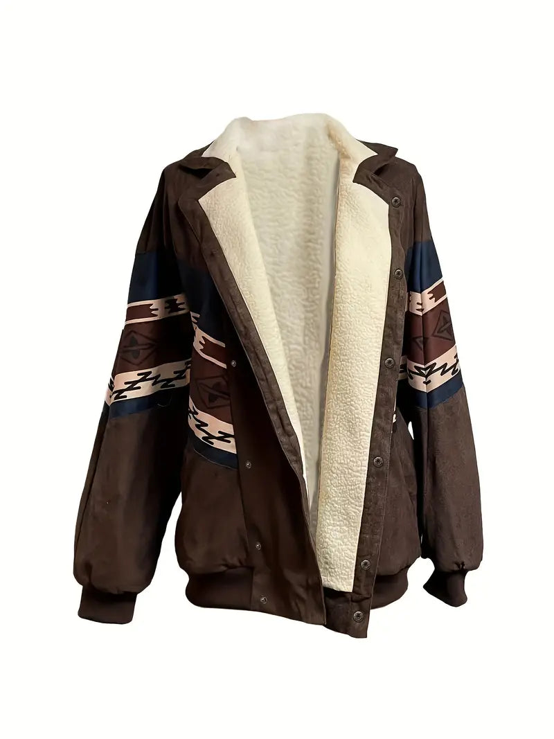 Kuschelige Fleecejacke Damen – Langarm, Mit Taschen, Kaffee