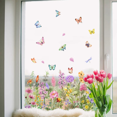 Petaluxe™ | Bunte Blumenaufkleber für Ihr Fenster!